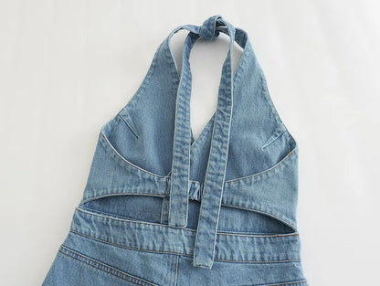 Mouwloze Jumpsuit Denim Zomerjurk Stijlvol