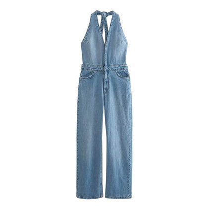 Mouwloze Jumpsuit Denim Zomerjurk Stijlvol
