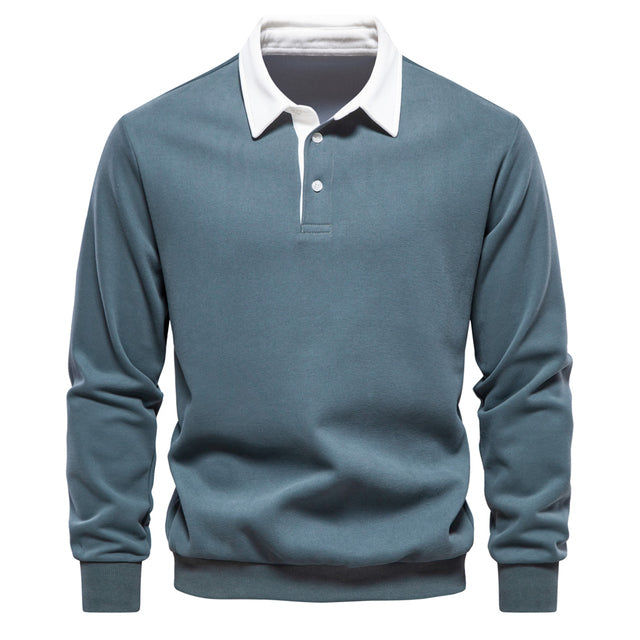 Heren Polo Shirt Lange Mouwen Klassieke Stijl