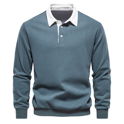 Heren Polo Shirt Lange Mouwen Klassieke Stijl