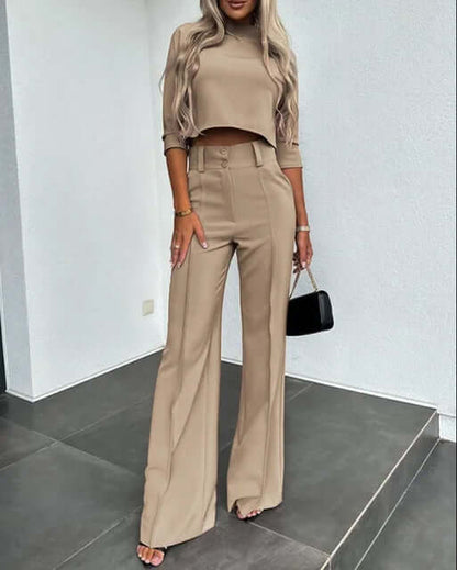 Dames Tweedelige Set - Elegante Top met Broek Elegant Design