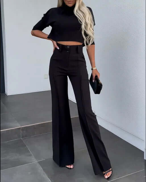 Dames Tweedelige Set - Elegante Top met Broek Comfortabel