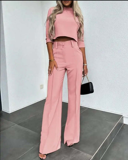 Dames Tweedelige Set - Elegante Top met Broek Elegant Design