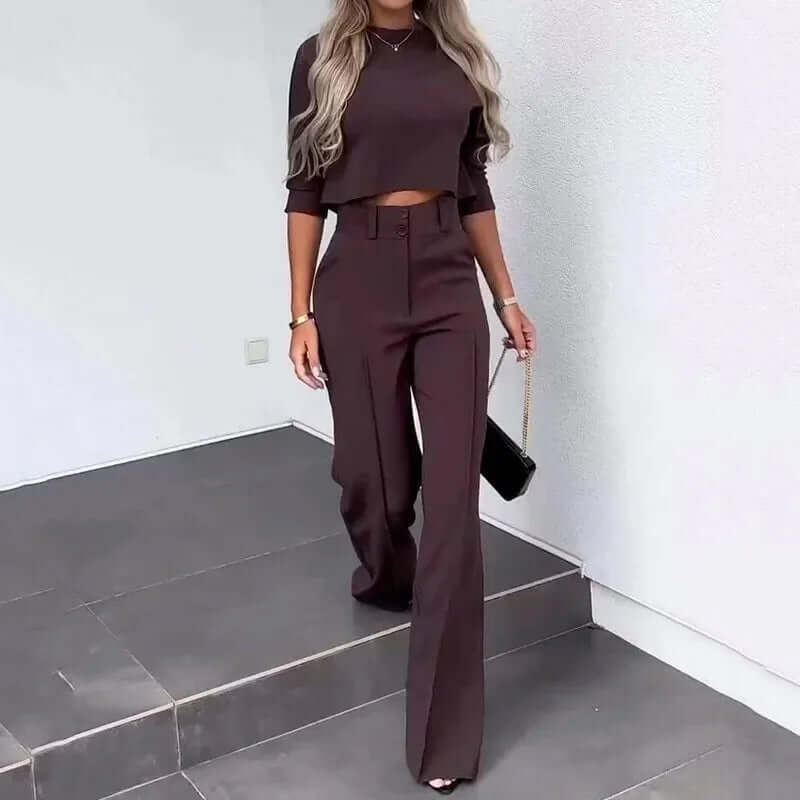 Dames Tweedelige Set - Elegante Top met Broek Elegant Design