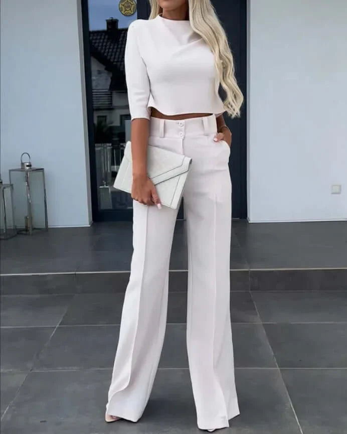 Dames Tweedelige Set - Elegante Top met Broek Comfortabel