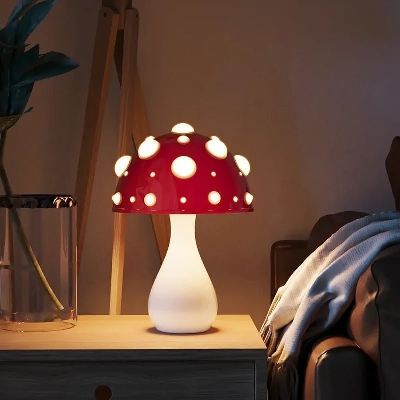 Minimalistische Paddenstoelvormige Tafellamp met Warm Licht – Moderne Sfeerverlichting voor Woonkamer, Slaapkamer en Nachtkastje