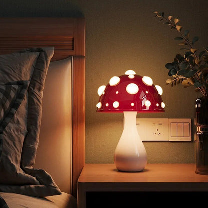 Minimalistische Paddenstoelvormige Tafellamp met Warm Licht – Moderne Sfeerverlichting voor Woonkamer, Slaapkamer en Nachtkastje