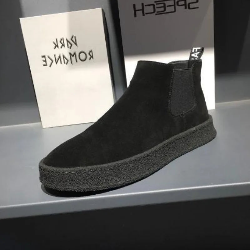 Laarzen Heren Zwart Leer Chelsea Stijl