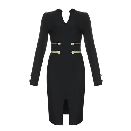 Zomer Jurk Bandage Stijl Volledige Mouwen Sexy Dress - StudioMarella