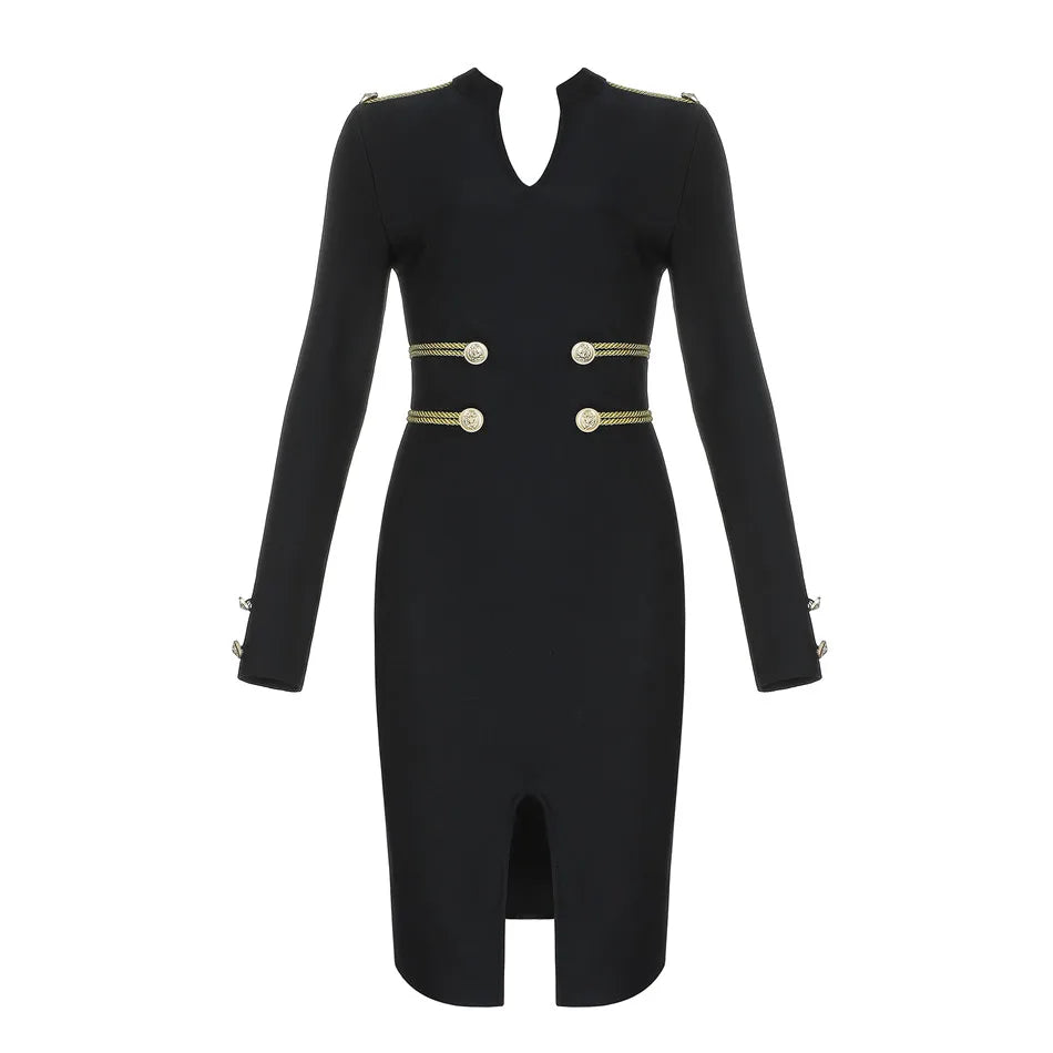 Zomer Jurk Bandage Stijl Volledige Mouwen Sexy Dress