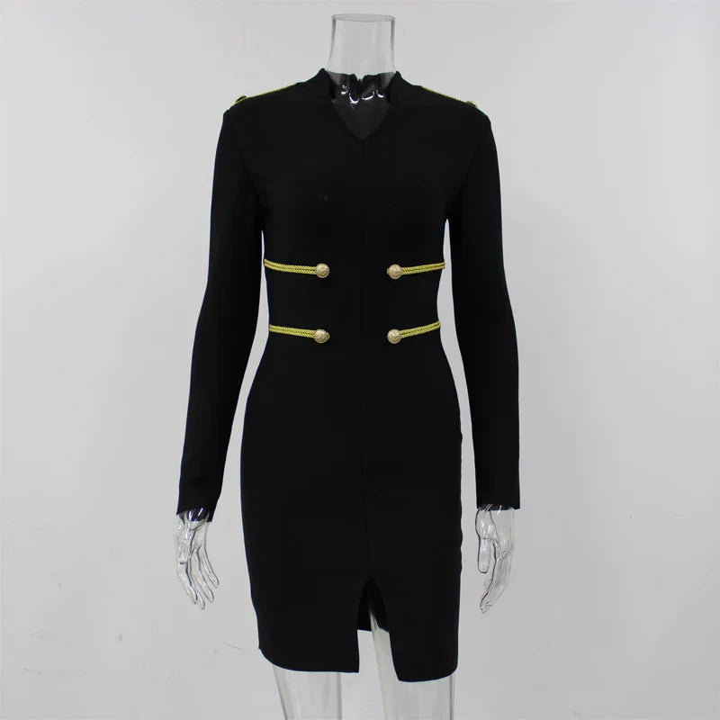Zomer Jurk Bandage Stijl Volledige Mouwen Sexy Dress