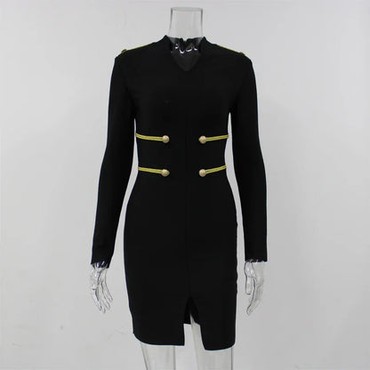 Zomer Jurk Bandage Stijl Volledige Mouwen Sexy Dress