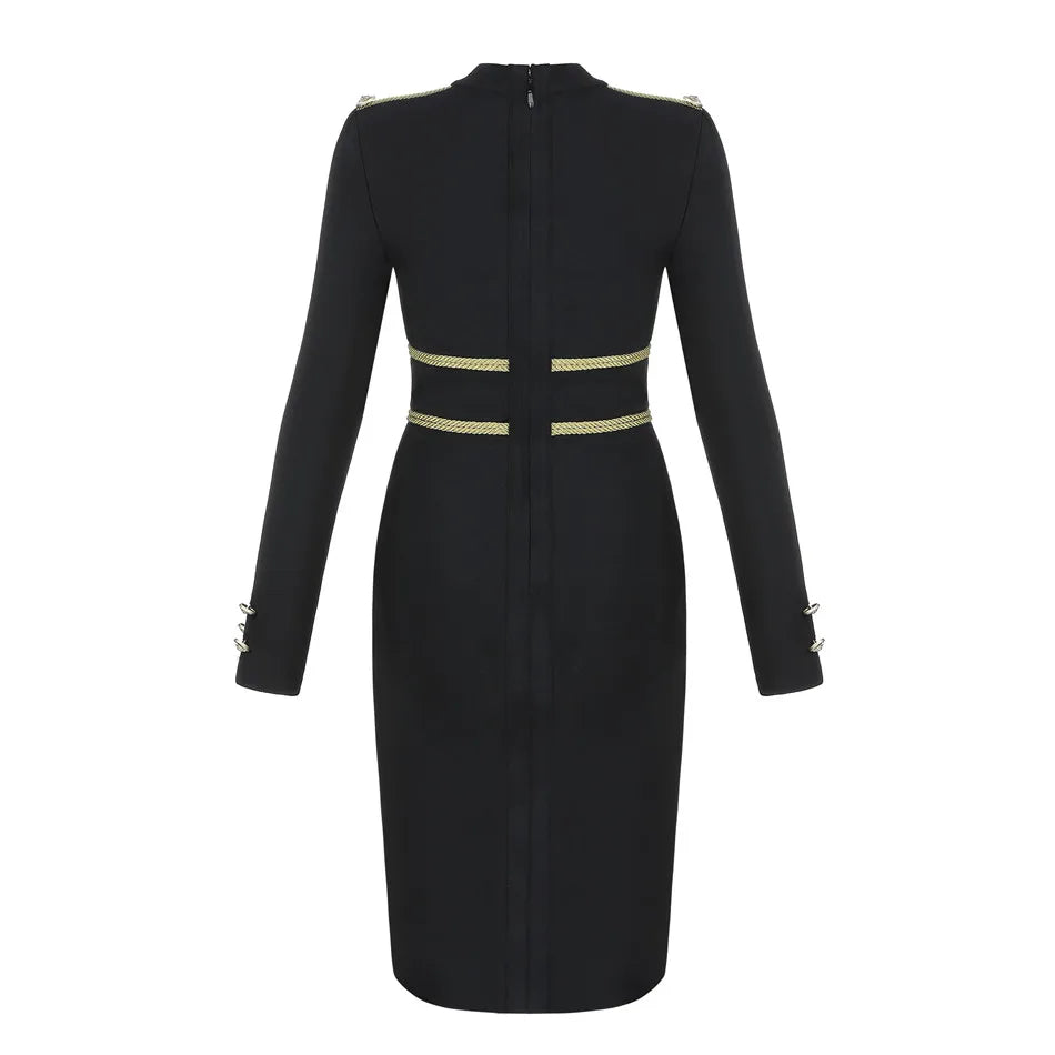 Zomer Jurk Bandage Stijl Volledige Mouwen Sexy Dress