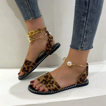 Zomergloed Sandalen met Parels en Hakjes