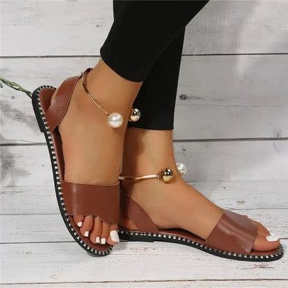 Zomergloed Sandalen met Parels en Hakjes