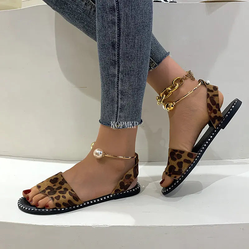 Zomergloed Sandalen met Parels en Hakjes