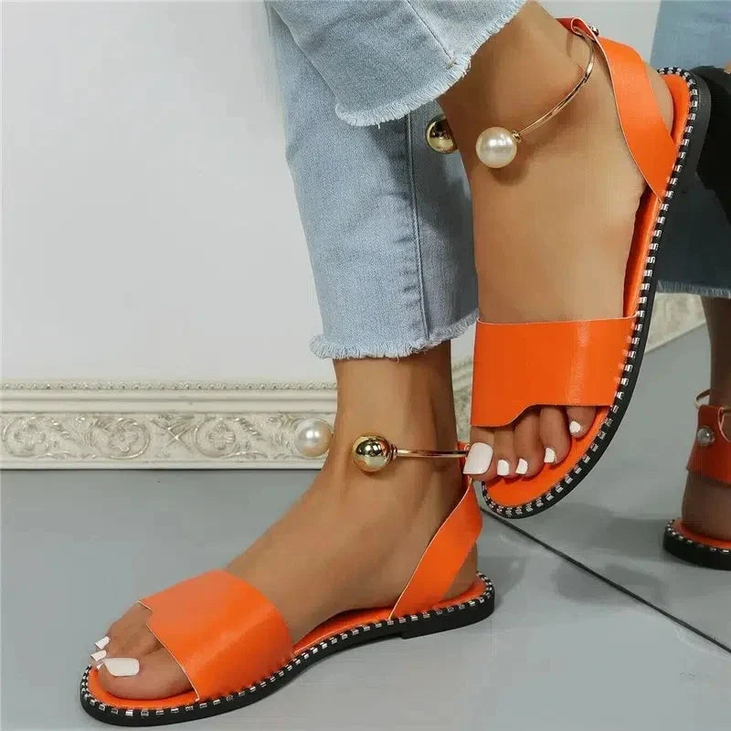 Zomergloed Sandalen met Parels en Hakjes