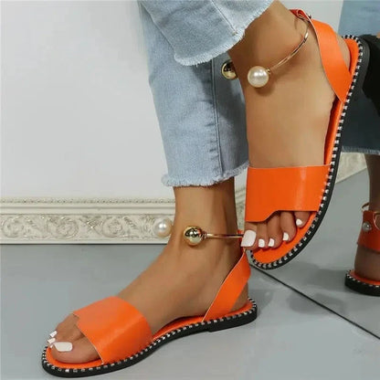 Zomergloed Sandalen met Parels en Hakjes
