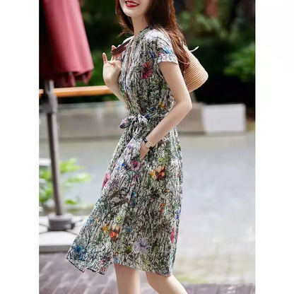 Luxe Zomerjurk Geprint Elegante Jurassic Design