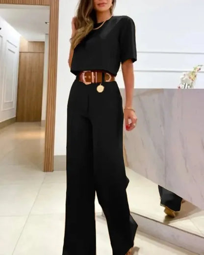 Vrouwelijke Broek en Top Set Casual Kleding