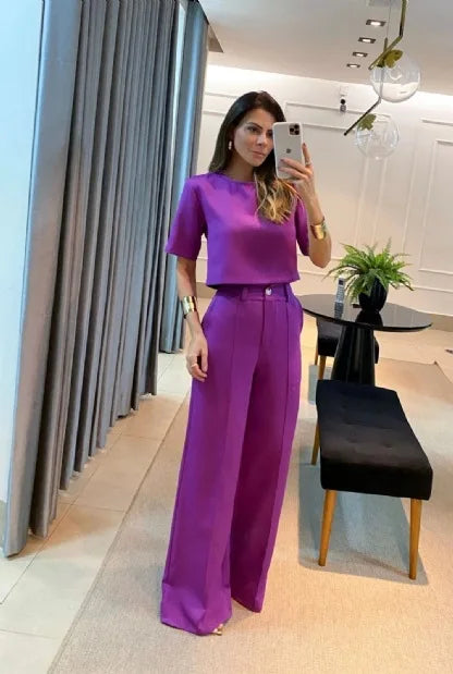 Vrouwelijke Broek en Top Set Casual Kleding