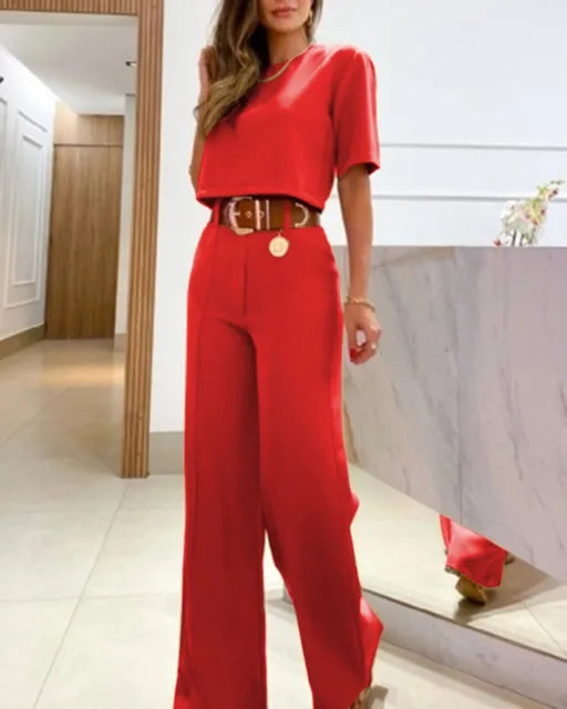 Vrouwelijke Broek en Top Set Casual Kleding