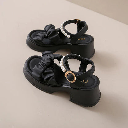 Parel Sandalen voor Vrouwen Groot Platform Hoge Hak