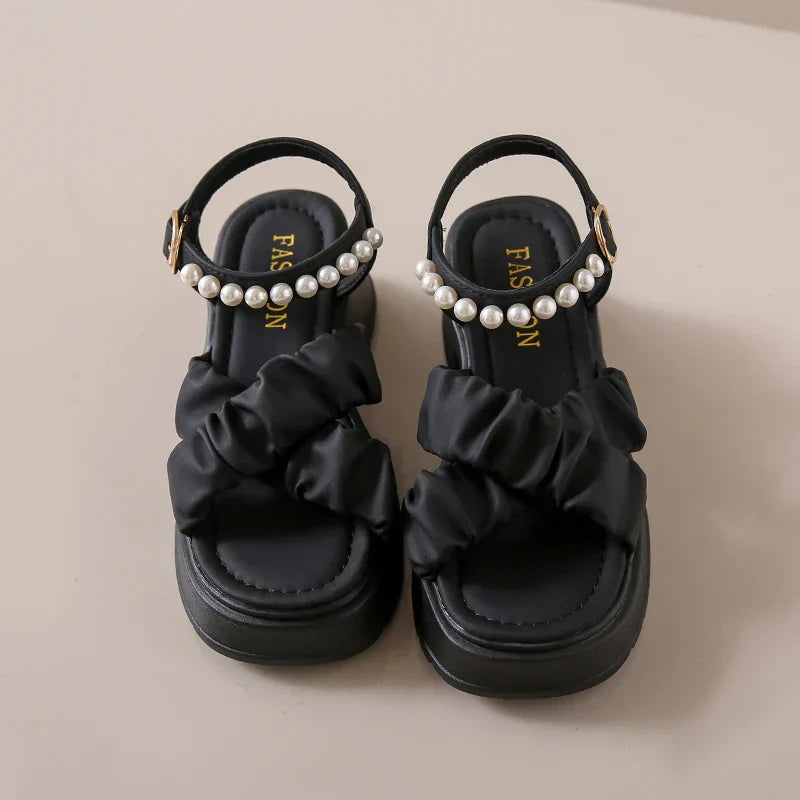 Parel Sandalen voor Vrouwen Groot Platform Hoge Hak