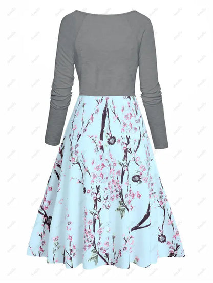 Vrouwenzomerjurk Bloemenprint Elegante Jurk