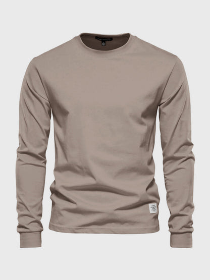 Heren Katoenen Longsleeve Ronde Hals Comfortabel - StudioMarella
