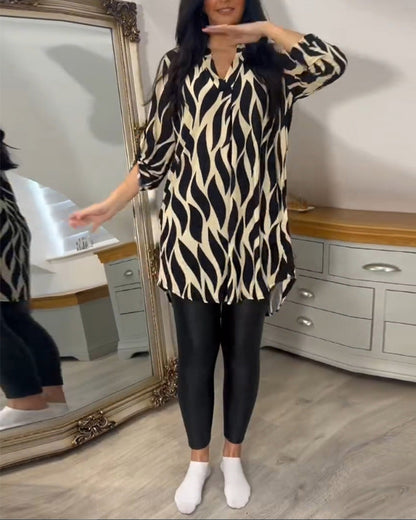 Vrouw Blouse met Abstracte Print LOSSE FIT