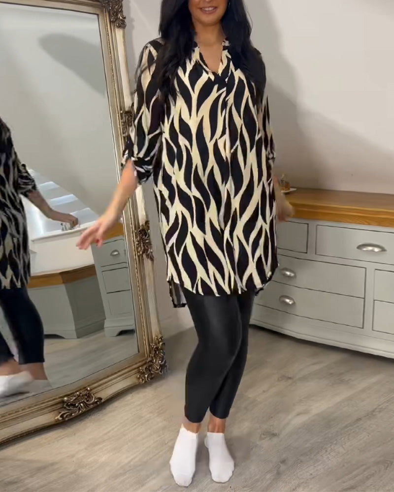 Vrouw Blouse met Abstracte Print LOSSE FIT