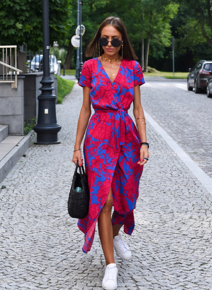 Lange Elegantie Jurk voor Ceremonie met Bloemenprint