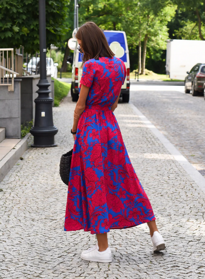 Lange Elegantie Jurk voor Ceremonie met Bloemenprint