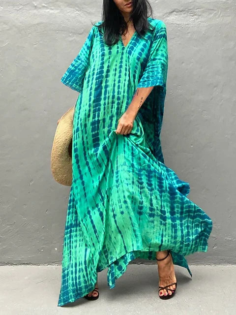 Zomer Maxi Jurk Dames Kaftan Strandjurk Met Print - StudioMarella