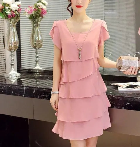 Zomerjurk Ruffles Wavy Rand Korte Chic Jurk - StudioMarella