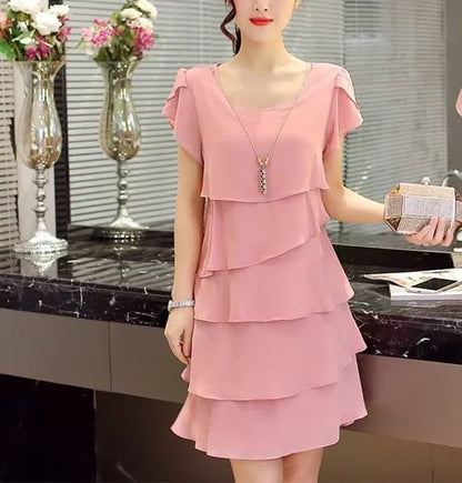 Zomerjurk Ruffles Wavy Rand Korte Chic Jurk - StudioMarella