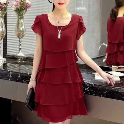 Zomerjurk Ruffles Wavy Rand Korte Chic Jurk