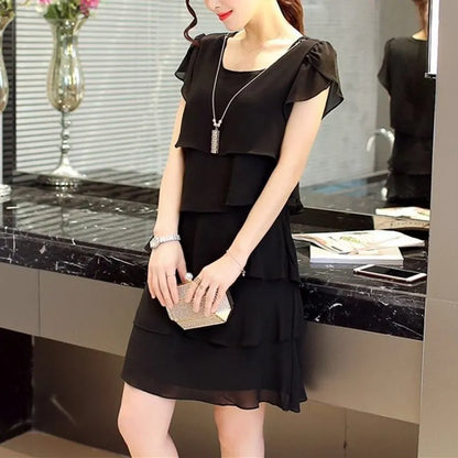 Zomerjurk Ruffles Wavy Rand Korte Chic Jurk