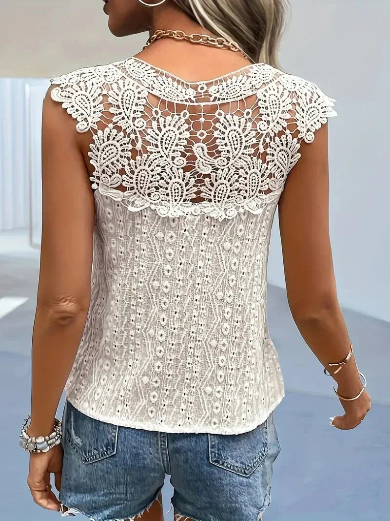 Kant Vest T-Shirt Zomerse Vrouwelijk Model