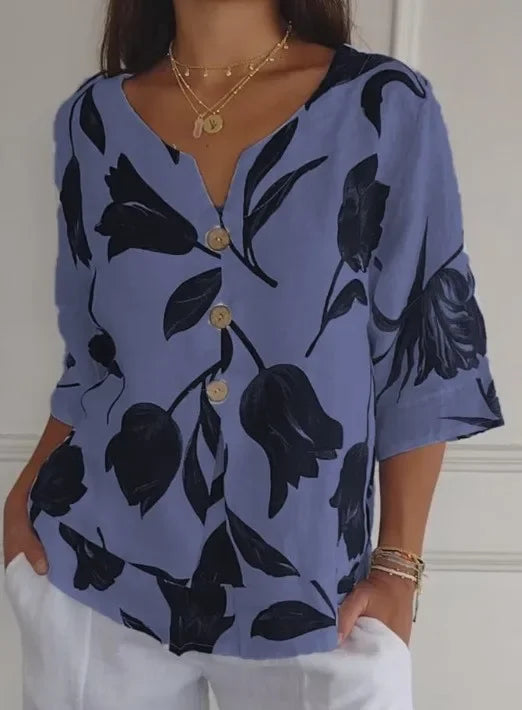 Vrouwelijke Herfst Top met Bloemenprint