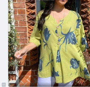 Vrouwelijke Herfst Top met Bloemenprint