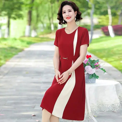 Kantoorjurk Patchwork Elegante Vrouwelijke Stijl