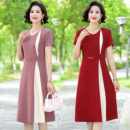 Kantoorjurk Patchwork Elegante Vrouwelijke Stijl