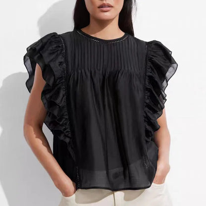 Vrouwen Blouse met Vliegende Mouwen Zenith Vogue Stijl