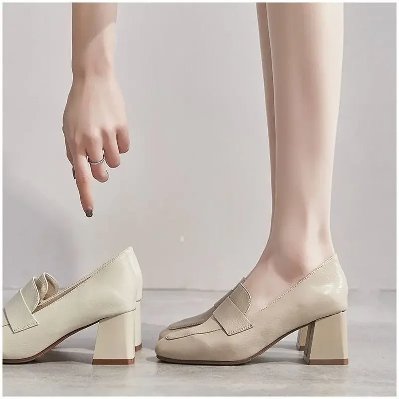 Hoge Hakken Vierkant Teen Elegant Design