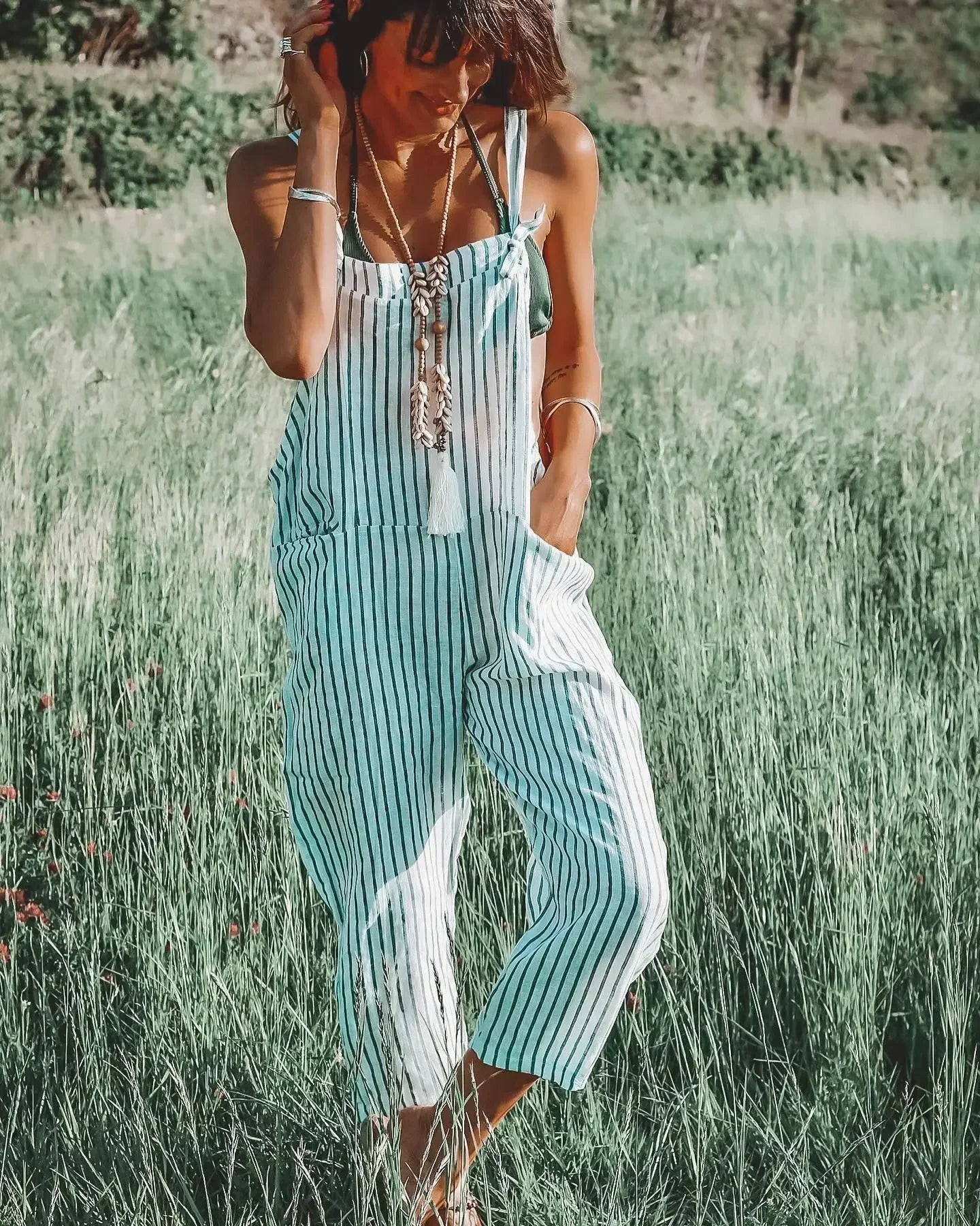 Dames Tuinbroek Oversized Lange Zomerbroek voor Vrouw