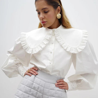 Vrouwen Blouse Peter Pan Kraag Elegante Stijl