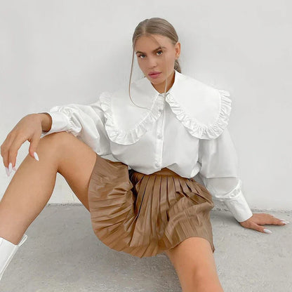 Vrouwen Blouse Peter Pan Kraag Elegante Stijl - StudioMarella