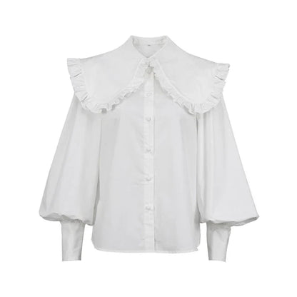 Vrouwen Blouse Peter Pan Kraag Elegante Stijl